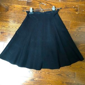 Ann Taylor black knit flared skirt